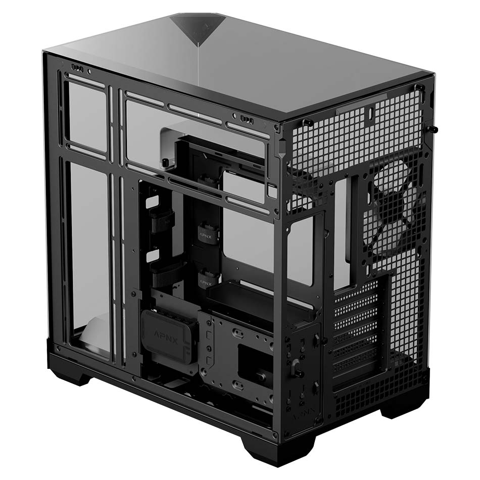 Buy APNX V2 Glass Panoramic Mid Tower Case Black [APNX-V2-BK] | PC Case ...