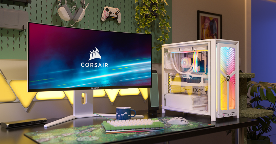Corsair frame 4000x rs | belo midi-tower e-atx ohišje | rgb flow | 4x rs120 pwm | kaljeno steklo | računalniško ohišje 1 Corsair frame 4000x rs belo računalniško ohišje z rgb flow sprednjo ploščo