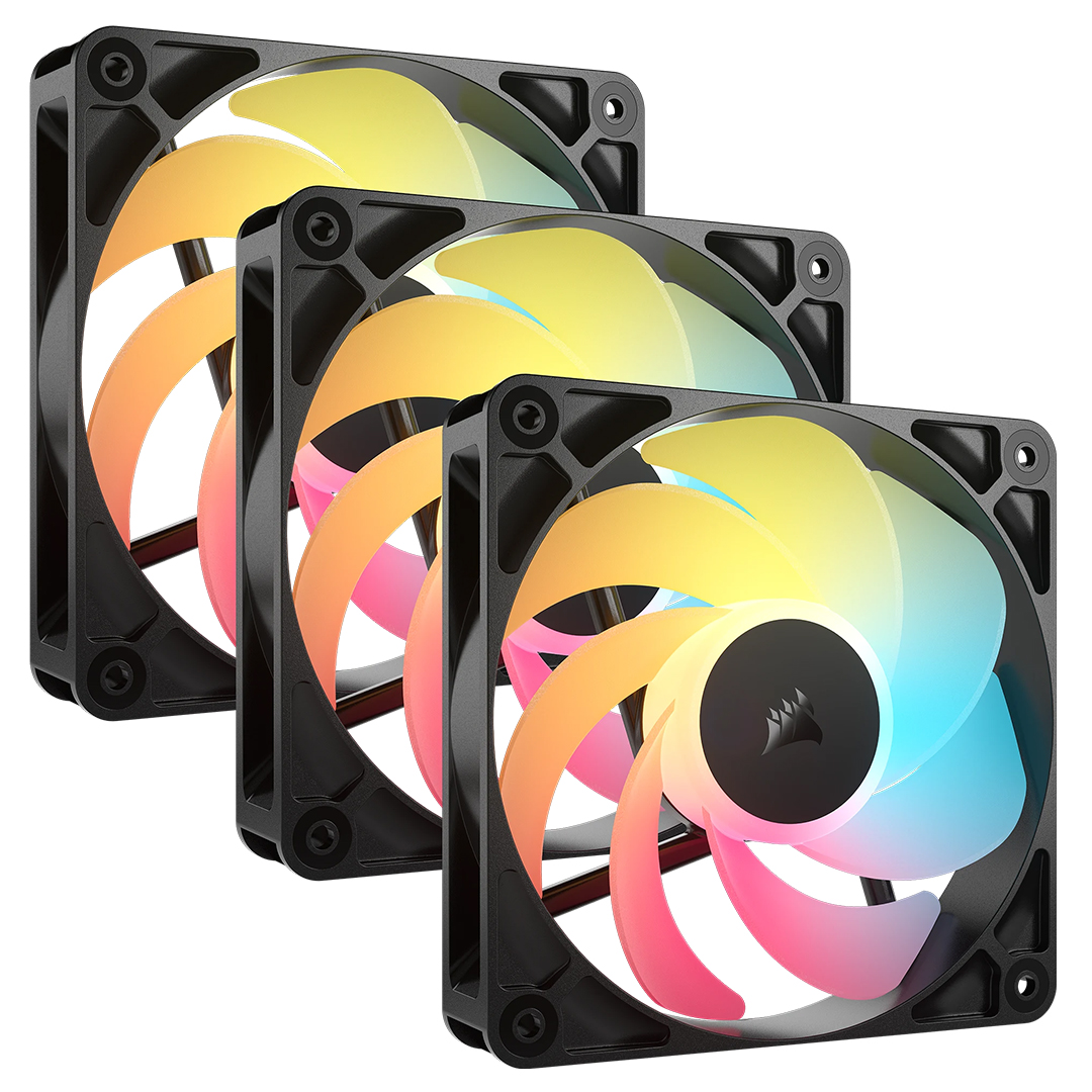 Buy Corsair RS120-R ARGB 120mm PWM Reverse Fans Triple Pack Black [CO ...