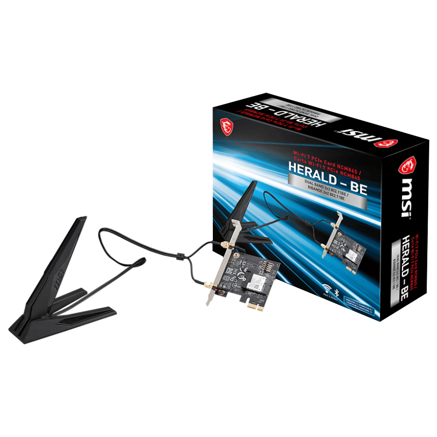 Buy MSI Herald BE NCM865 WiFi 7 Wireless PCIe Adapter [HERALD-BE