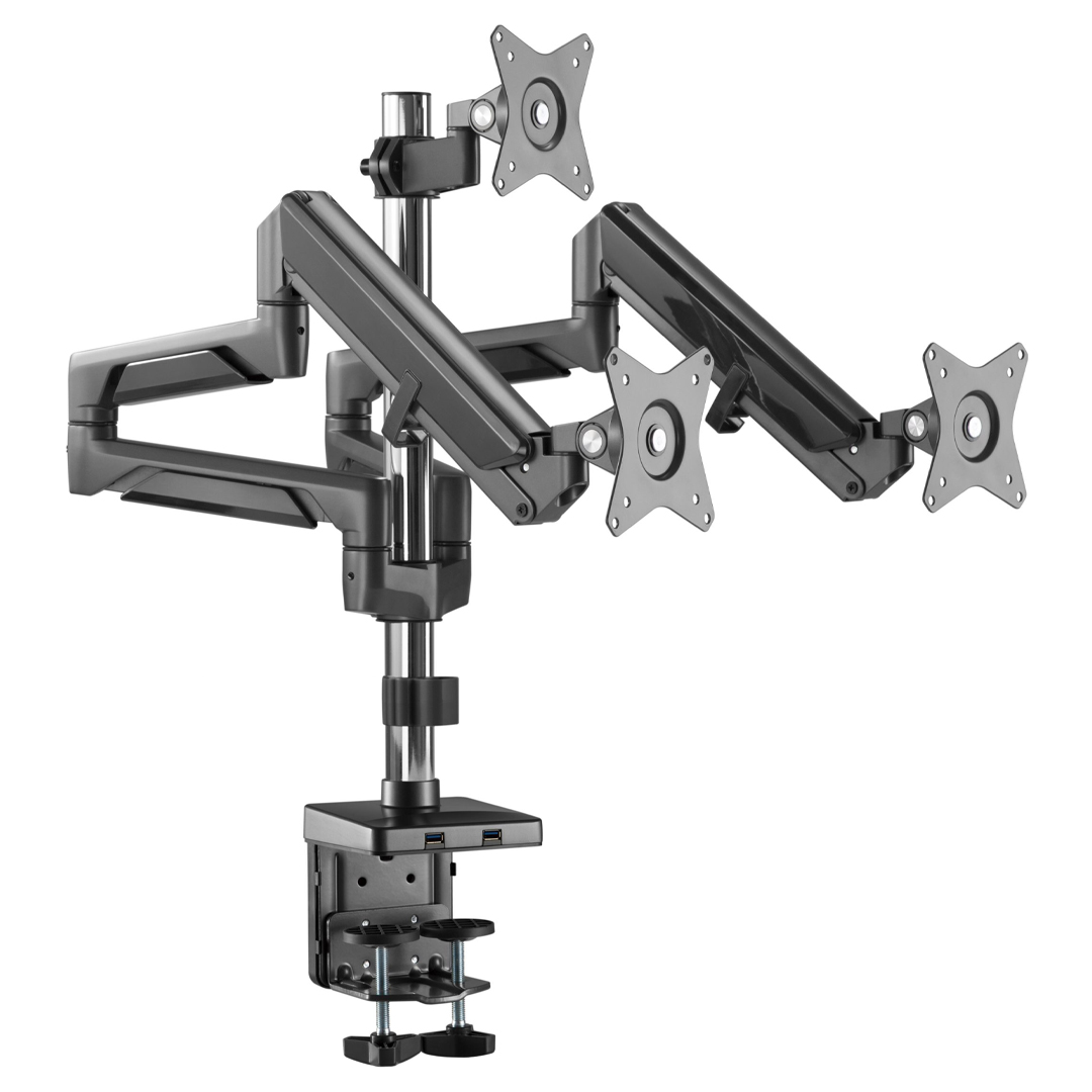 Buy Brateck LDT37C036UP Mounted Triple Monitor Arm Space Grey [LDT37