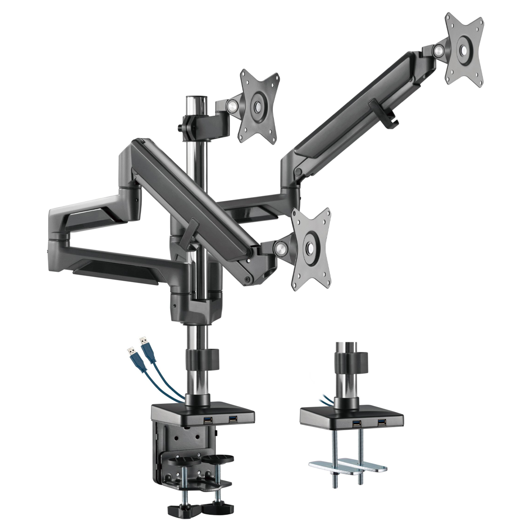 Buy Brateck LDT37C036UP Mounted Triple Monitor Arm Space Grey [LDT37