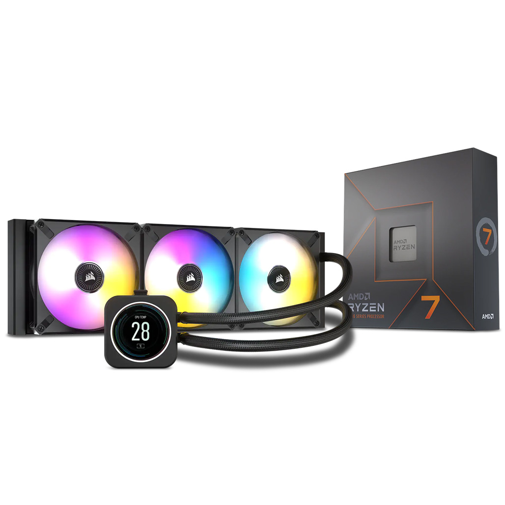 AMD Ryzen 7 7700X iCUE 360mm AIO Bundle PC Case Gear