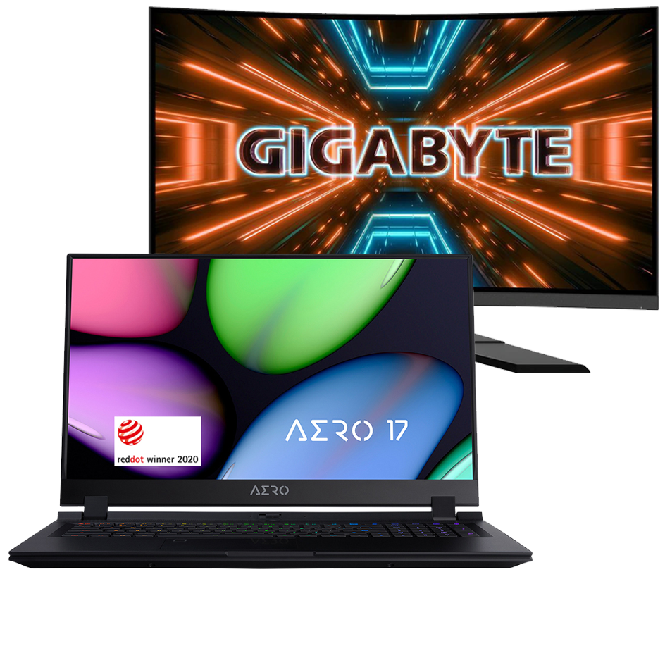 Gigabyte Aero 17 Laptop with Bonus 32in 165Hz Monitor PC Case Gear
