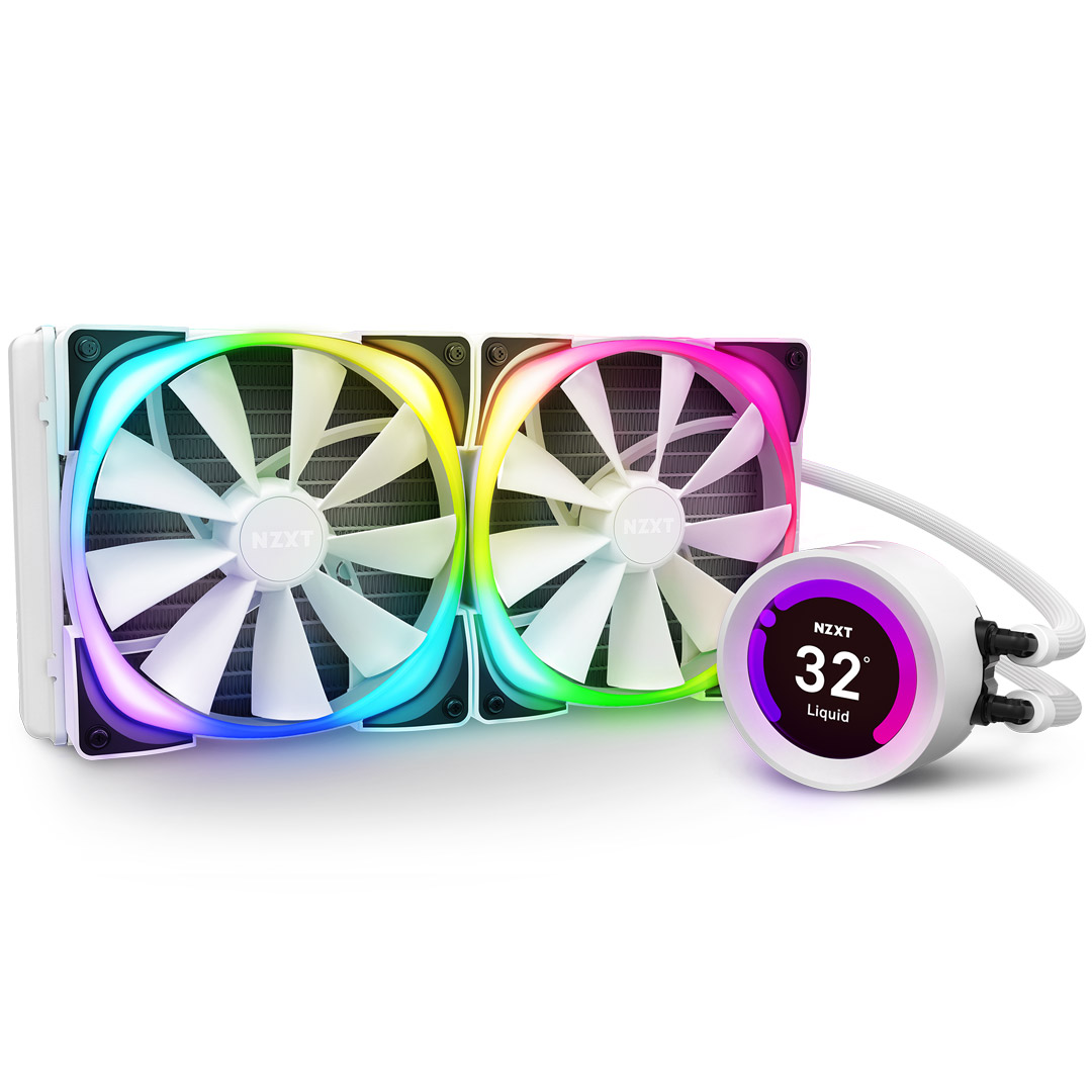 NZXT Kraken Z63 RGB 280mm AIO LGA1700 Liquid CPU Cooler White PC Case